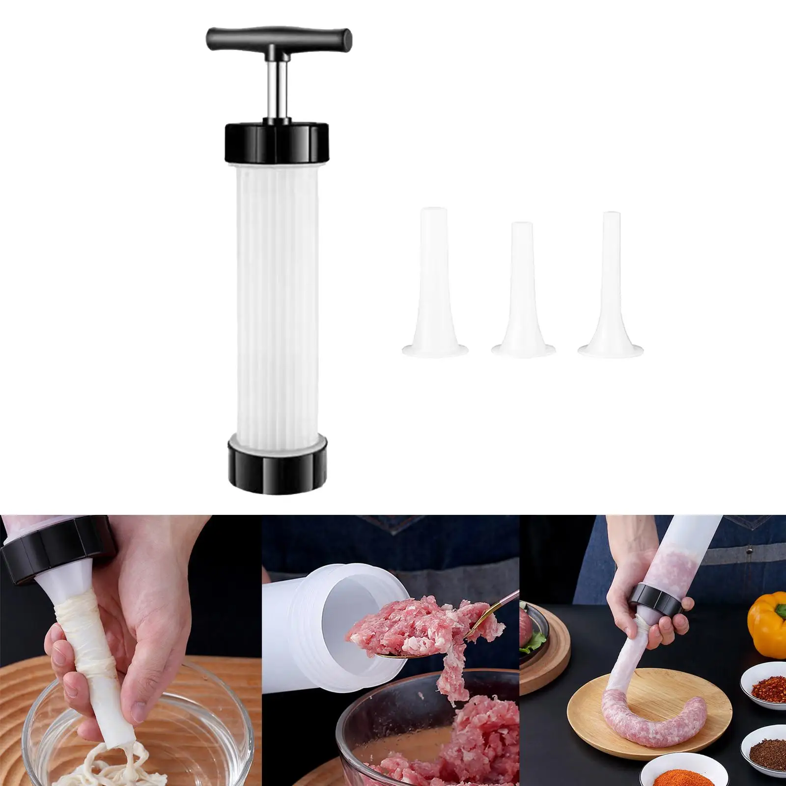 Sausage Meat Filling Tools Meat Salami Maker Homemade Jerky Saucisse Machine Caulking for Household Kitchen