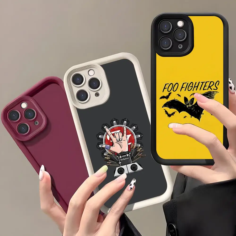 Funda Protectora para Teléfono F-FOO FIGHTERS, Color Negro Sky Eye, para iPhone 17 Air 16 E 15 14 Plus 13 12 11 Pro Max