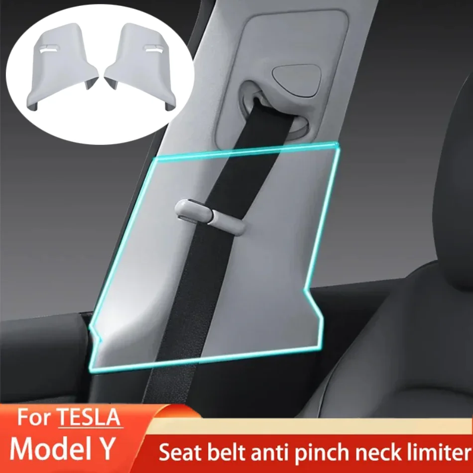 

For Tesla Model Y 2021-2025 Seat Belt Adjustment Anti-Neck Limiter Shoulder Neck Protector Buckle Comfortable Driving Experience