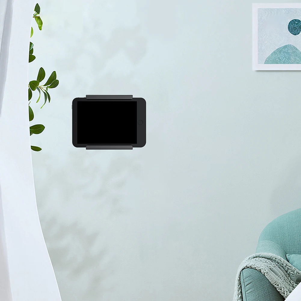 2 قطعة حامل لوحي عالمي مثبت على الحائط ثابت بواسطة لاصق أو برغي للكمبيوتر اللوحي/الهاتف المحمول/القارئ الإلكتروني/التحكم عن بعد