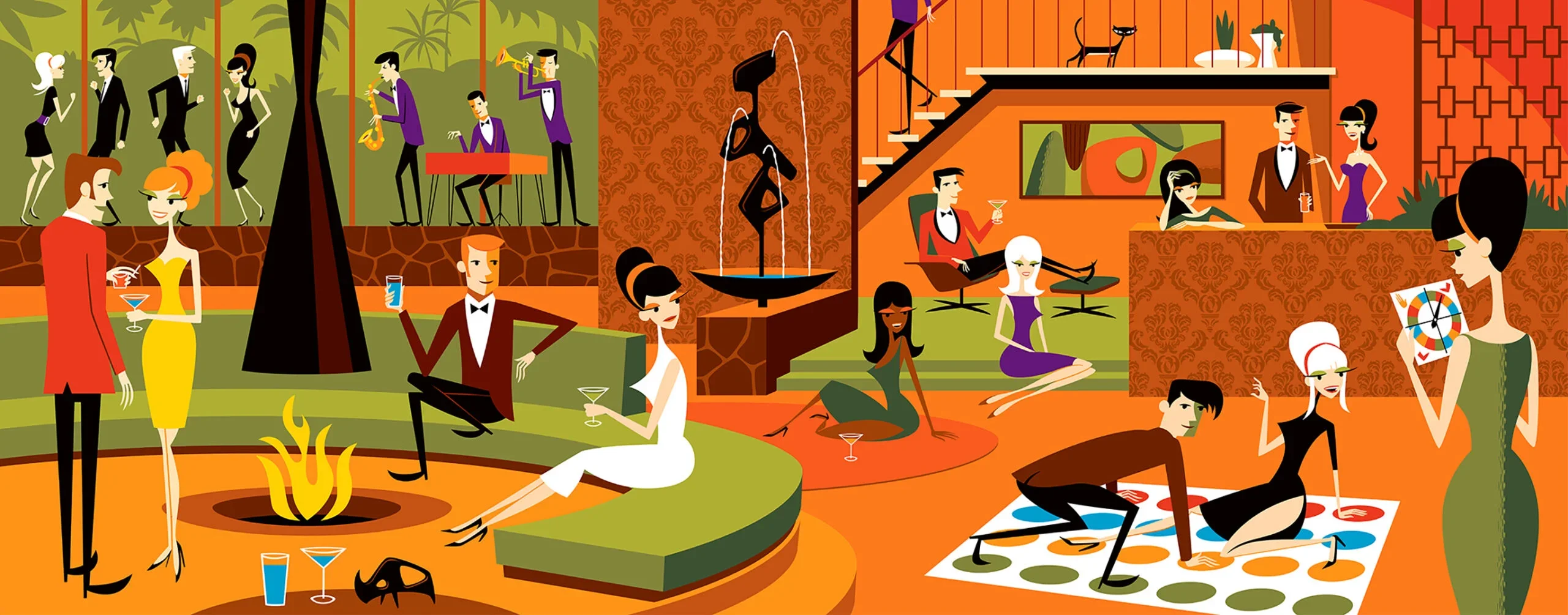Josh Agle SHAG Fine,Art Picture Print Silk Poster Living Room Decor,Home Wall