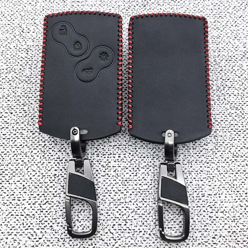 Leder-Karten-Schlüsseletui Zubehör für Renault Megane 2 3 Scenic Laguna Clio Captur Duster Logan Trafic Koleos Fluence Zoe Hülle