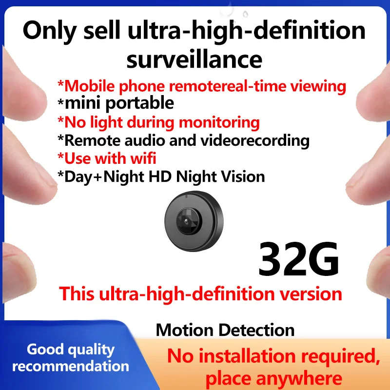 A Brand Super High-Definition Surveillance Camera for Home Use, No Need for Power or Installation, Universal for Global Mobile Phone Remote Access, Home Wifi Wireless 360-Degree Panoramic View, Not Miniature, Not Pinhole, Not Mini, Not Tiny, Not Invisible, Not Concealed, Not Hidden