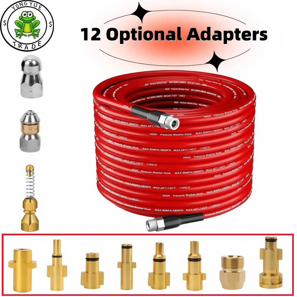 

2-25 Meters Sewer Drain Water Cleaning Hose 5800PSI Kink Resistant Hose Pipeline Cleaning Nozzle For Karcher Bosch Nilfisk Lavor