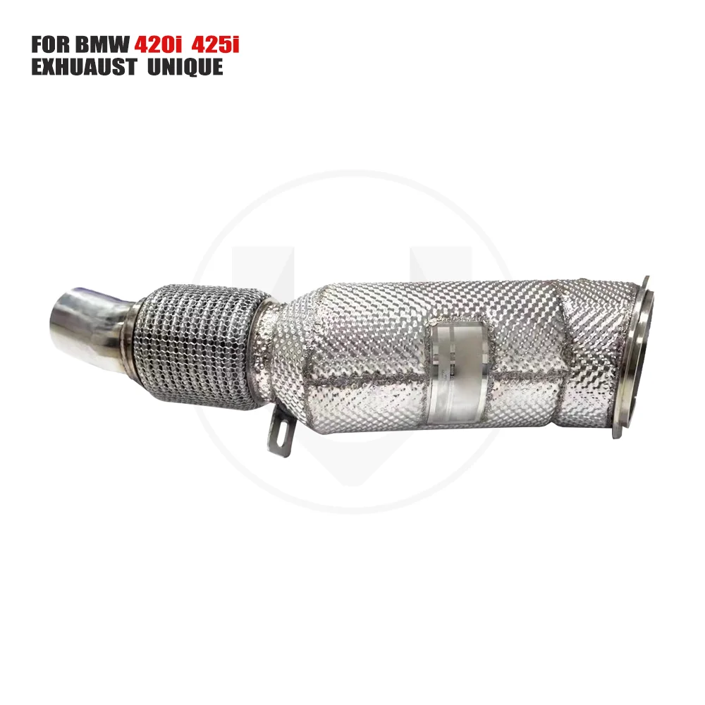 UNIQUE Exhaust System High Flow Performance Downpipe for BMW 420i  425 428i 430i 2013 - 2018 With Catalytic Converter Header