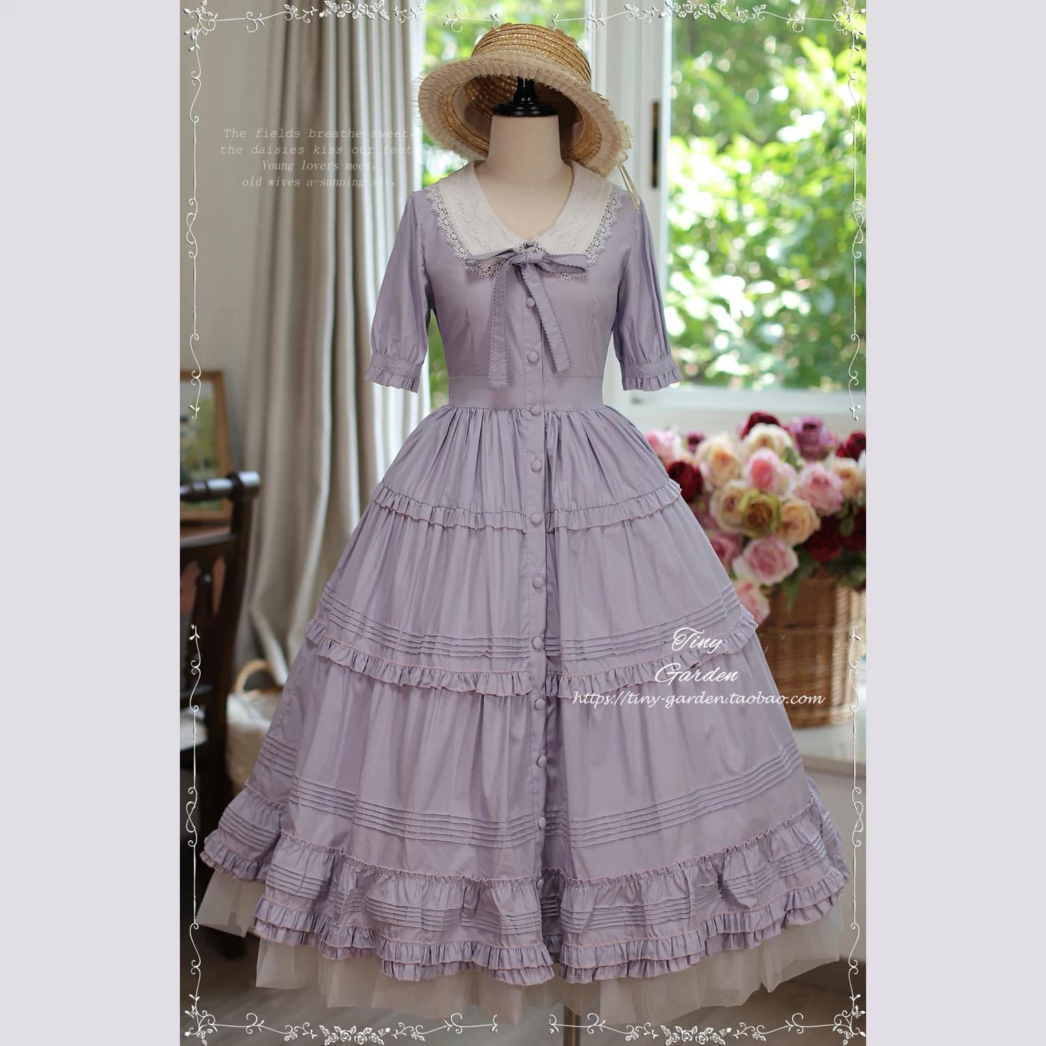 Women's Classic Elegant Lolita Princess Dress Laisai cotton Ruffle Multi-Layer Dress Sweet Princess Lace Court Skirts Cosplay