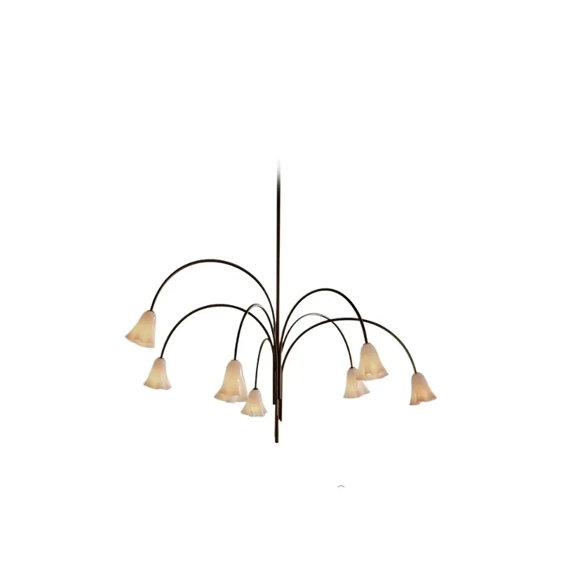 

French retro high-end living room chandelier medieval dining room bedroom art flower lamp