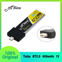 TATTU 95C 450mAh 3.8V LiPo Battery For RC Helicopter Quadcopter FPV Racing Drone Parts 1S Battery With BT2.0 Plug