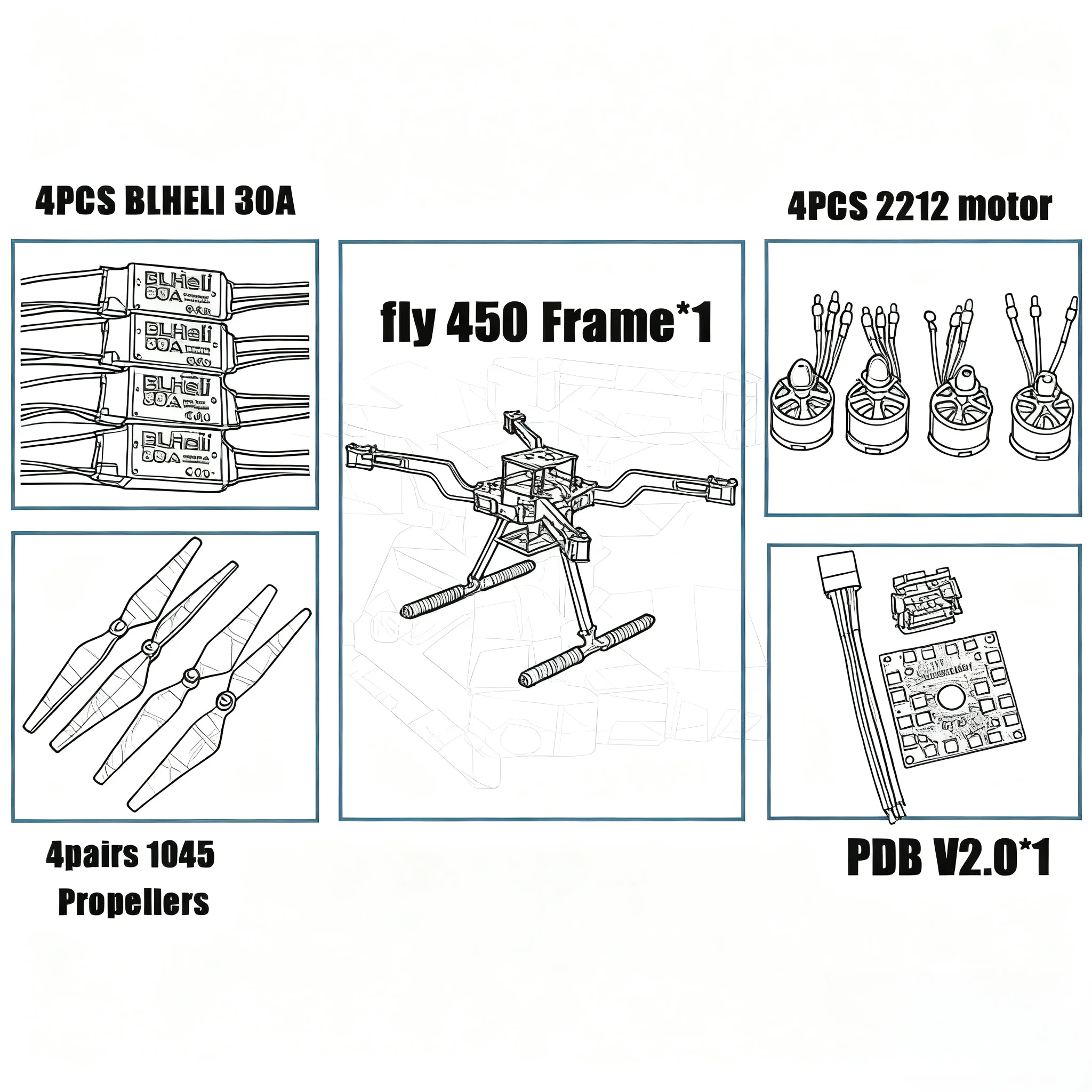 

BCUBE Автопилот Дрон FLY450 Квадрокоптер с откидной рамкой Blheli 30A Esc 2212 Двигатель Pixhawk 2.4.8 32-битный контроллер полета M8N GPS