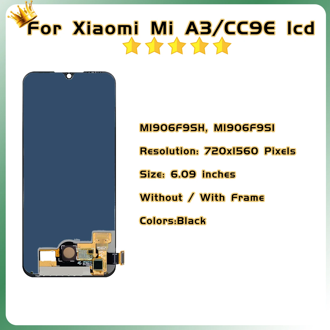 Tested AMOLED For Xiaomi Mi A3 LCD Display Touch For Xiaomi Mi CC9e M1906F9SH M1906F9SI LCD Display Screen Replacement Assembly