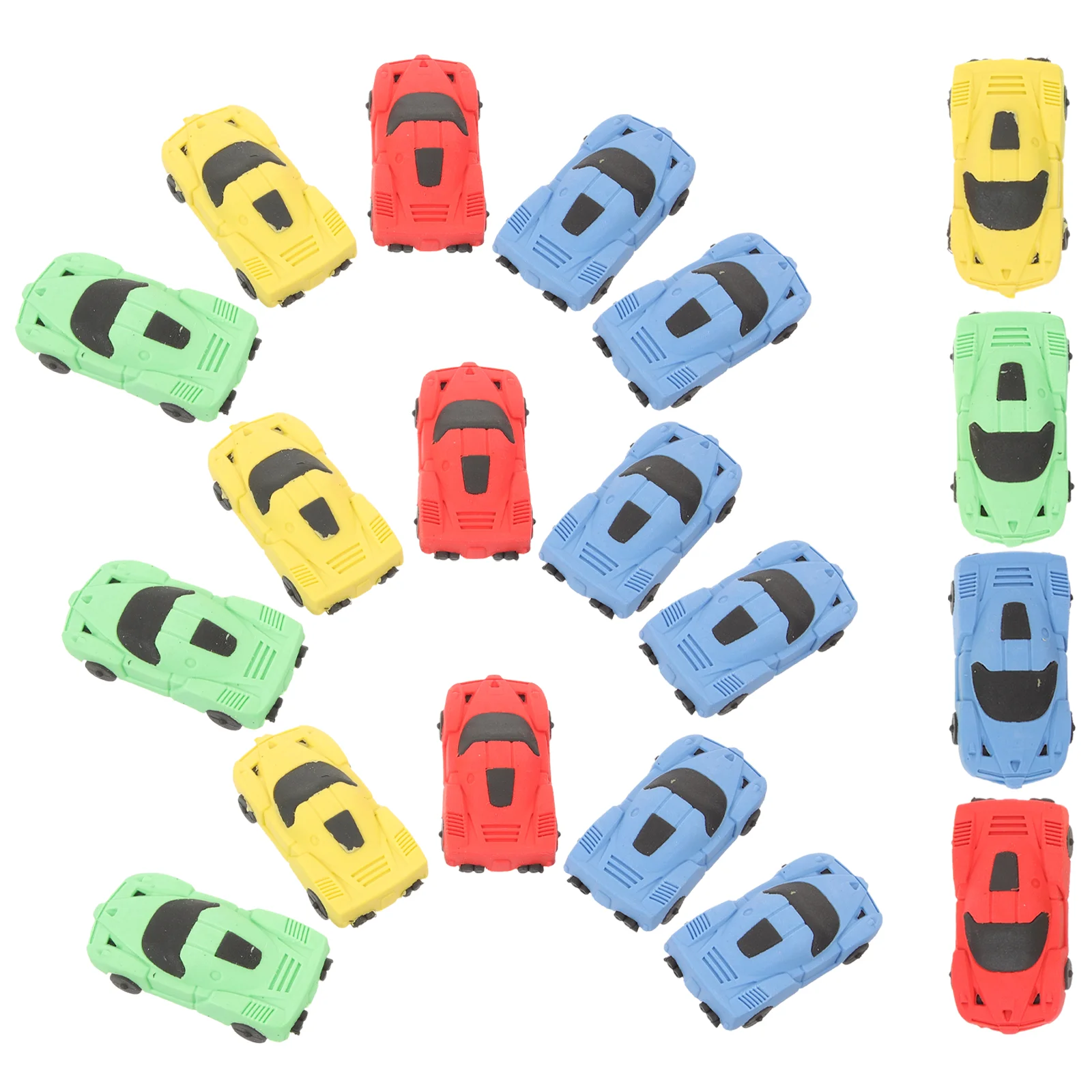 20 ชิ้น Racing ยางลบนักเรียนน่ารักยางลบนักเรียนเครื่องเขียนสัตว์รถรูปรางวัลแปลกใหม่
