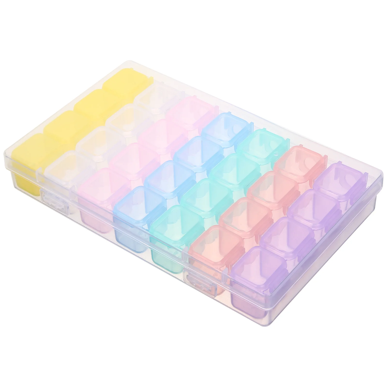 

28-Grids Storage Box Earrings Necklace Bracelets Organizer Multiple Compartment Trinket Case Lightweight Portable Desktop