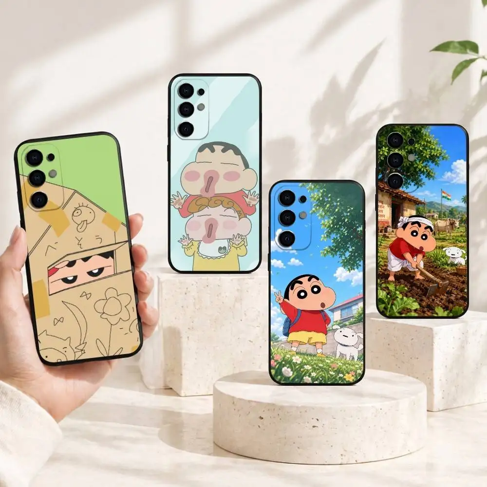 Anime Nohara ShinnosukeS Phone Case Black Silicone Soft For Samsung S25,S24,S21,S22,S23,S30,Ultra,S20,Plus,Fe,Lite