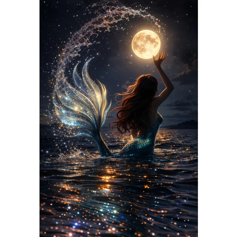 

500/1000/1200/2000PCS Puzzle Moonlight, Starry Sea, Mermaid Jigsaw DIY Modern Home Wall Decor Holiday Gifts Educational Gift