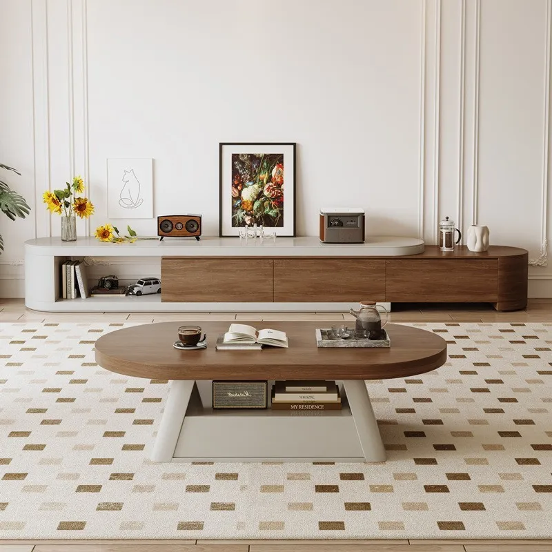 

Средневековый журнальный столик, ТВ-шкаф, комбинация гостиной, бытовой, маленькой квартиры, ретро, новый китайский телескопический