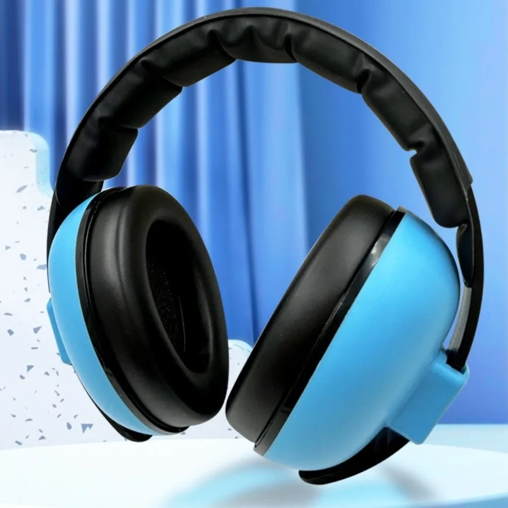 غطاء للأذنين للأطفال قابل للتعديل، تصميم خفيف الوزن، مريح، مناسب للأطفال، غطاء للأذنين عازل للصوت، بطانة ناعمة، آمنة للسفر، ملونة