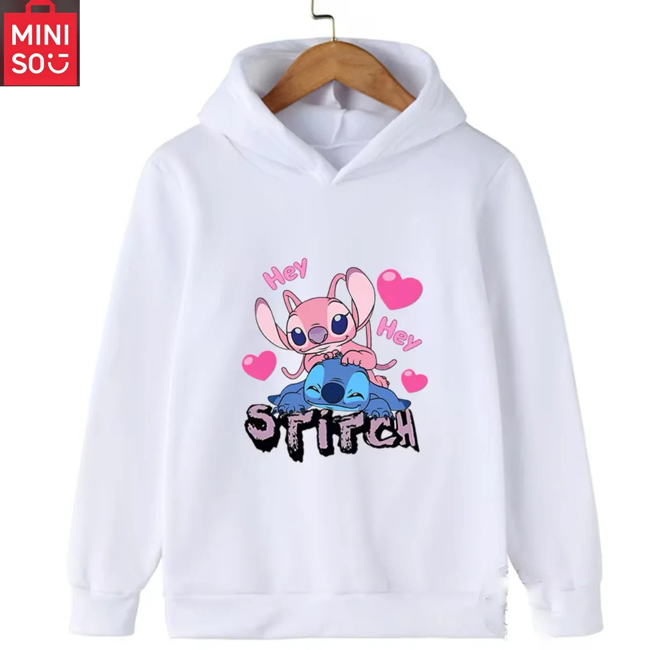 

Толстовка с капюшоном MINISO Stitch Animation | Пуловер с мультяшным принтом | Весенне-осенняя повседневная одежда