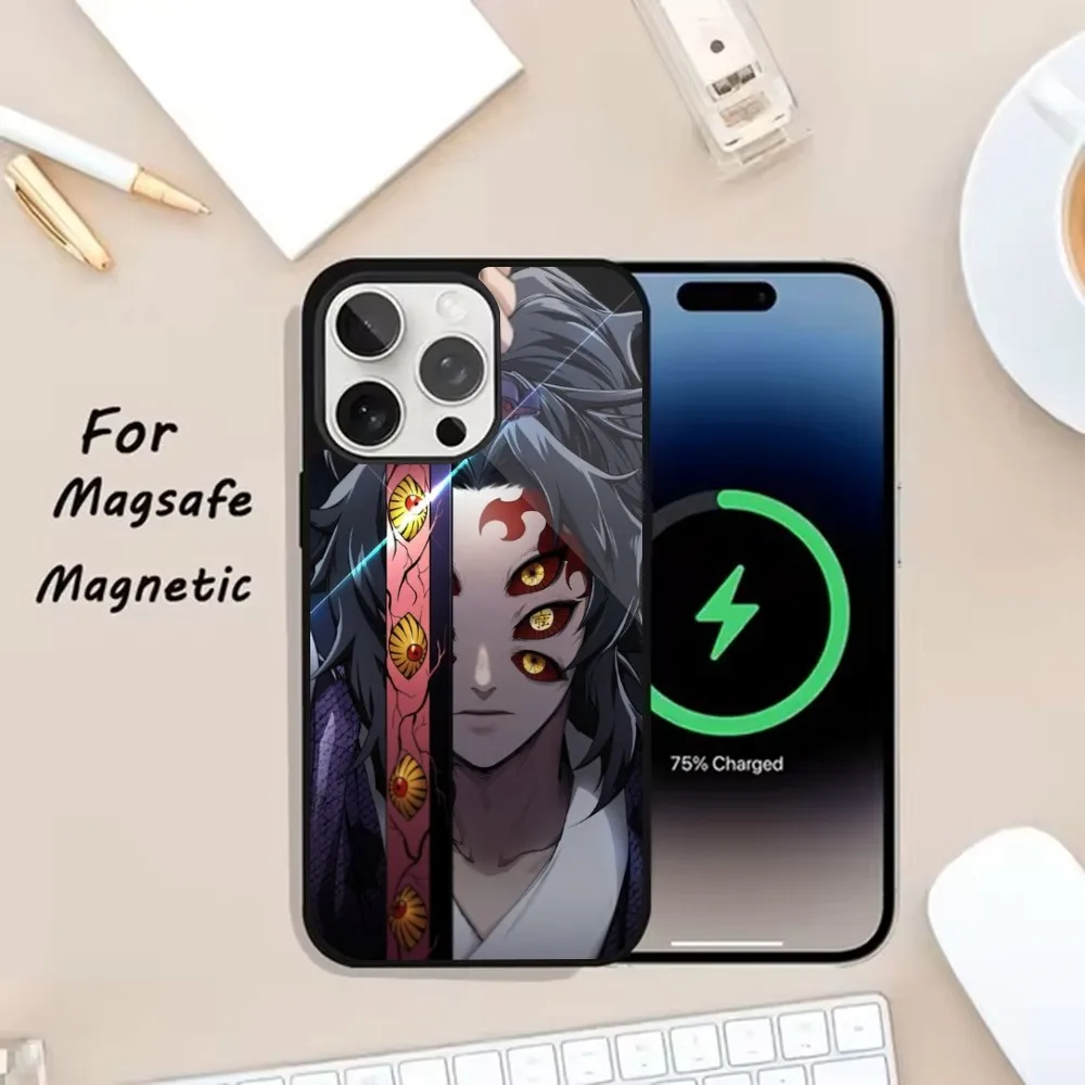 حافظة هاتف D-Demon S-Slayers لهاتف iPhone 16,15,14,Plus,Pro,Max Magsafe شحن لاسلكي مغناطيسي