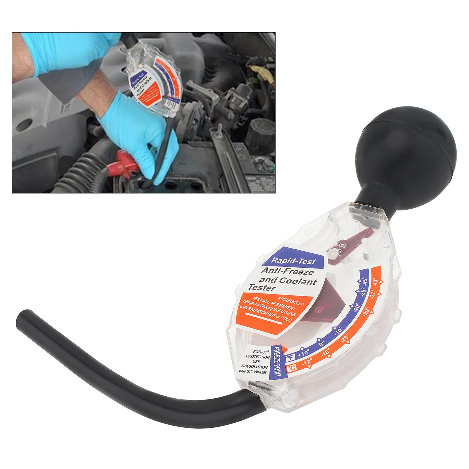 Imagem -03 - Carro Radiador Refrigerante Tester Ferramenta Anti-congelamento Refrigerante Tester Medidor de Densidade Exata Dial ° c ° f Exibe