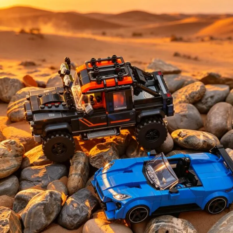 2026 New Supercar Jaguar and Land Rover 740PCS Racing Car Building Blocks Speed Car Toys for Friends Birthday Surprise Gifts