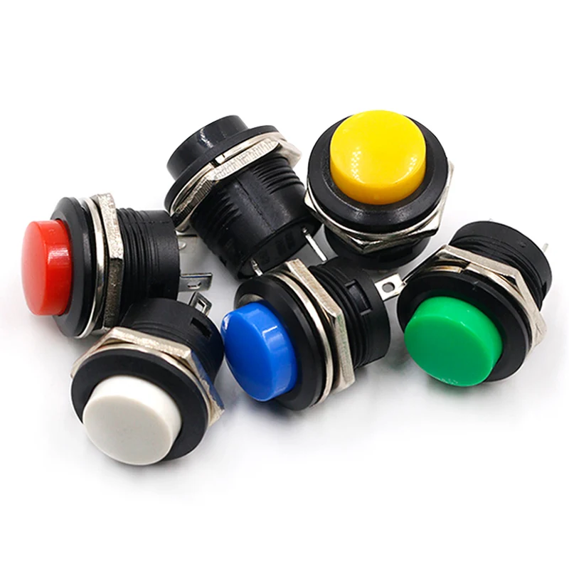 Push-button switch Push-button switch R13-507 16MM round lockless self-reset switch Red Green Two pieces