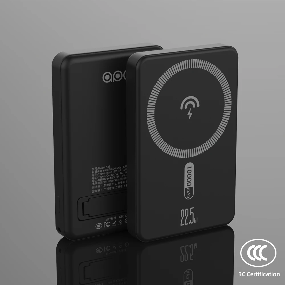 

Kiki Shoot Portable Magnetic Power Bank 10000mAh Wireless PowerBank CCC Chinese Certification Fast Charging for iPhone Samsung