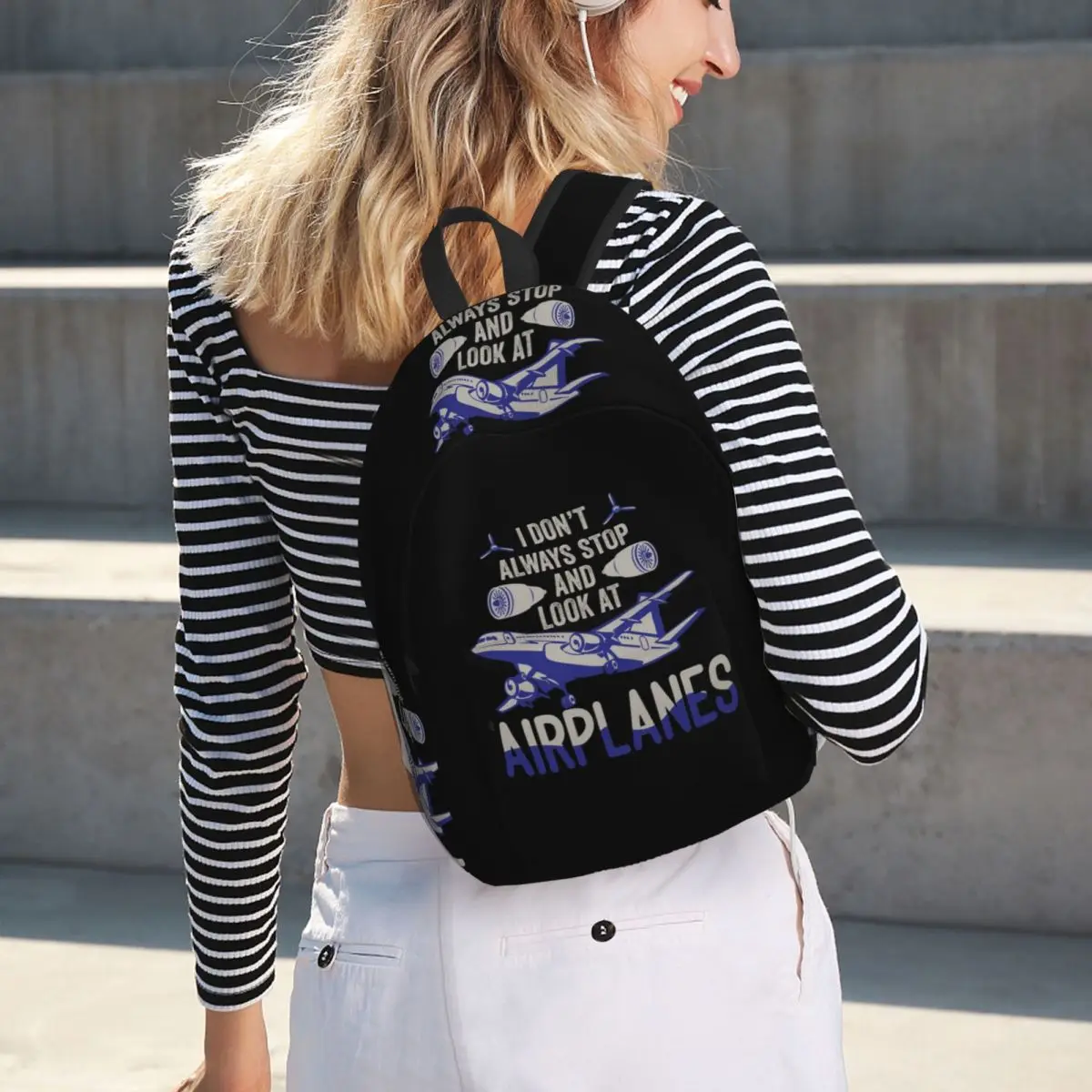 I Dont Always Stop And Look At Airplanes Backpack Student BookBag Children School Bag Computer Shoulder Bags for Boys Girls