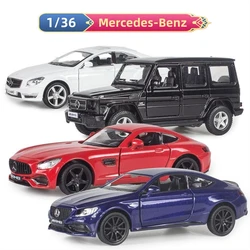 1:36 Mercedes-Benz Series C63 CLS 63 AMG G63 AMG GTS Diecast Metal Miniature Alloy Model Pull Back Collection Gift For Boy