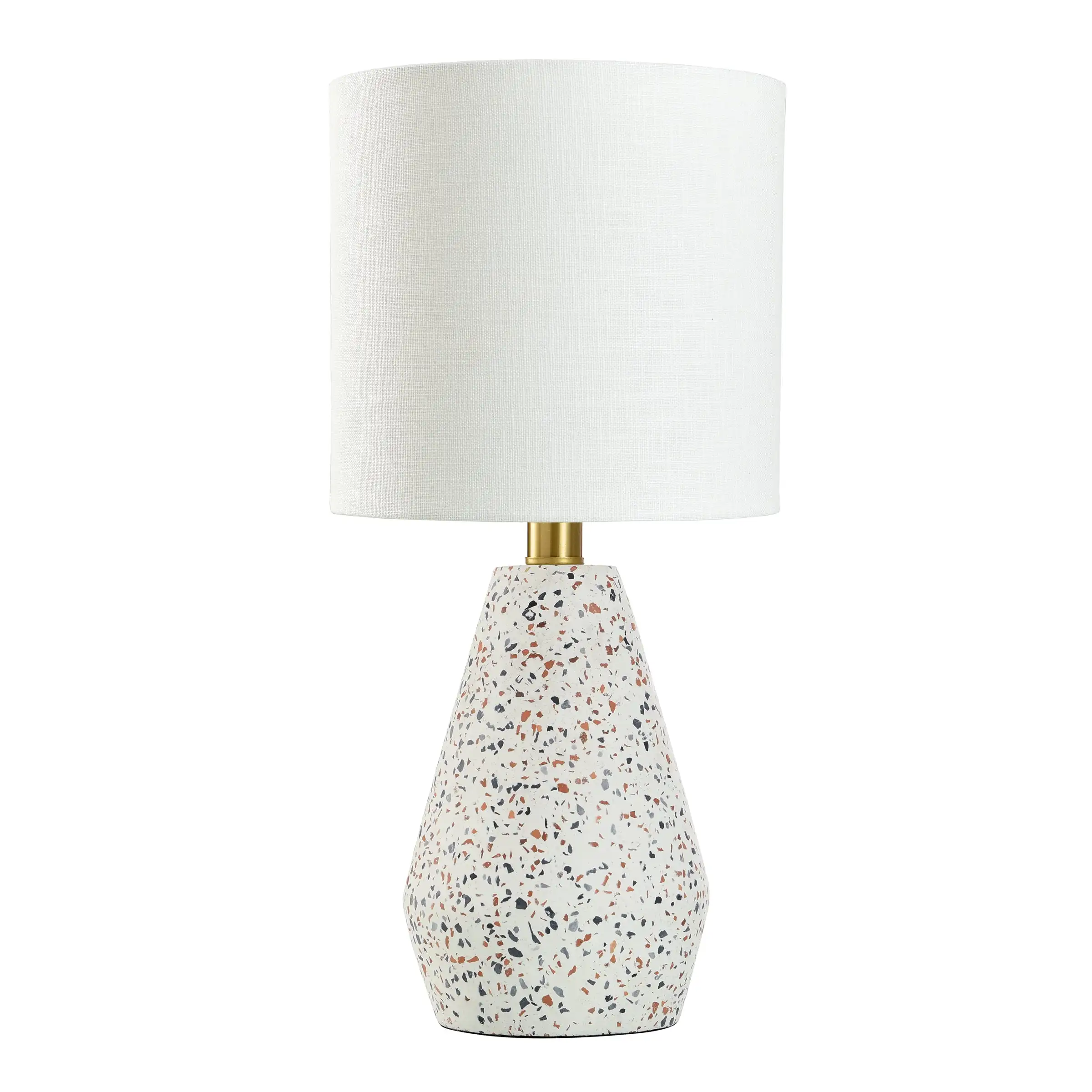 

Terrazzo Table Lamp with White Drum Shade, 8W X 16.75H