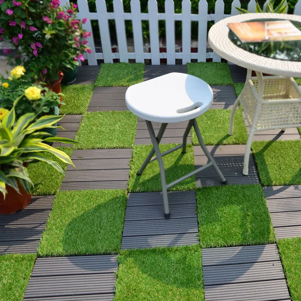 

4Pcs Simulation Grass Mat Artificial Turf Fake Lawn Mat for Garden Home Bonsai Decoration and Landscaping Scene