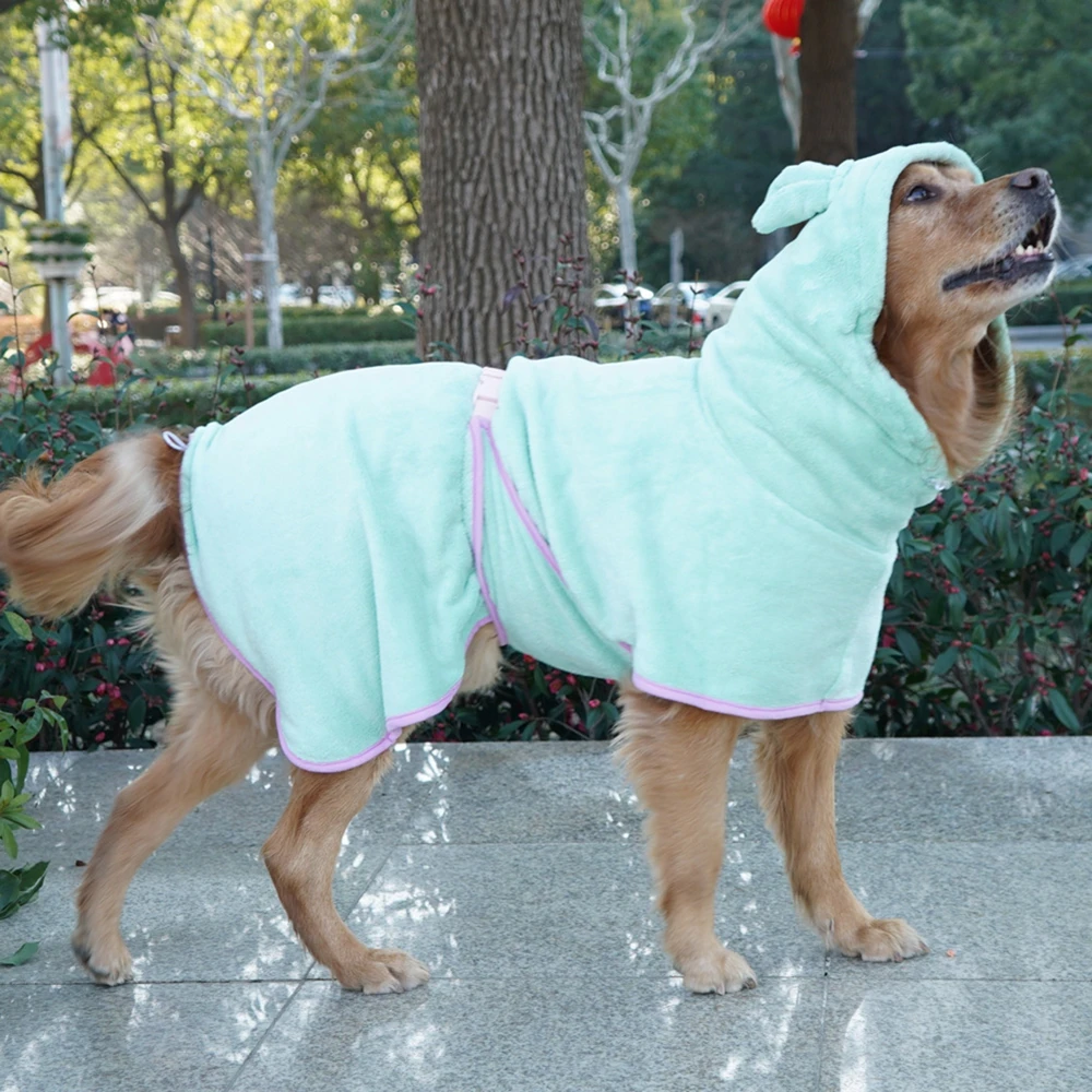 Dog Bathrobe Pet Drying Coat Clothes Microfiber Absorbent Hooded Jacket For Dogs Cats Fast Dry Dog Fast Drying Beach Towel