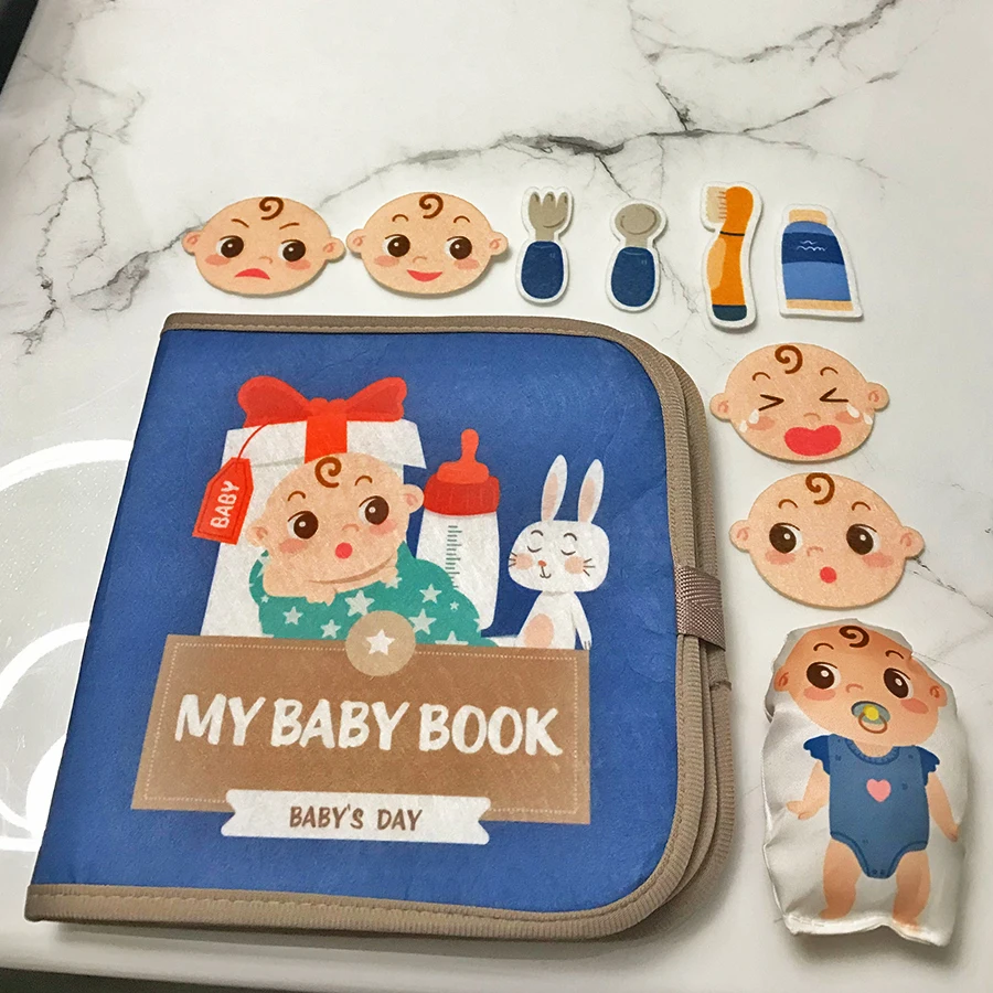 Libri di stoffa cognitivi interattivi inglesi per la prima educazione Libri di apprendimento per bambini Libri morbidi per bambini Giocattoli per bambini