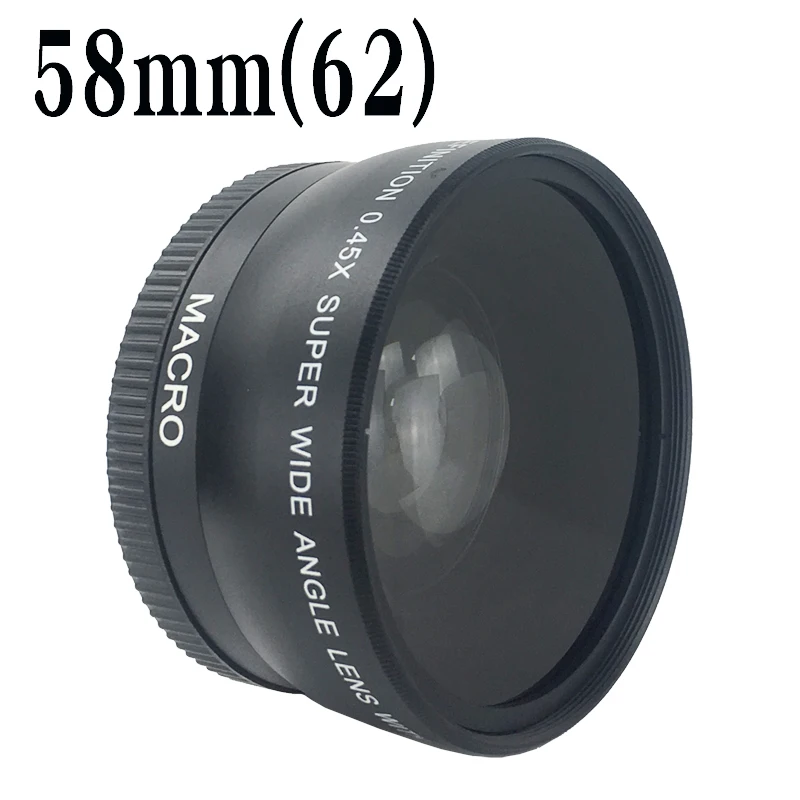 58MM 0.45x Wide Angle with Macro Lens Wide-Angle Lente for Canon Nikon EOS 350D/ 400D/ 450D/ 500D/ 1000D/ 550D/ 600D/ 1100D