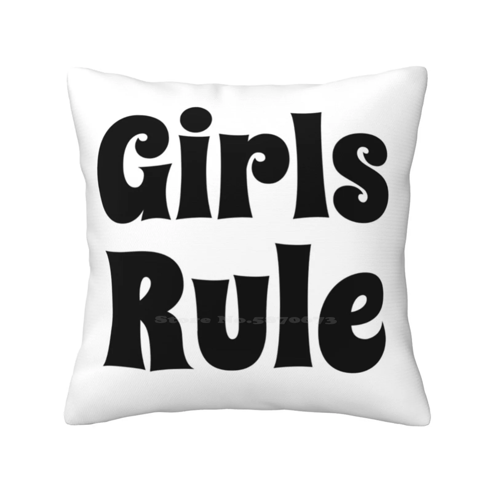 Girls Rule Throw Cushion Pillow Cover Quote About Girl 2 Word Quote Declaration Girls Rule Quote Statement Attitude Quote