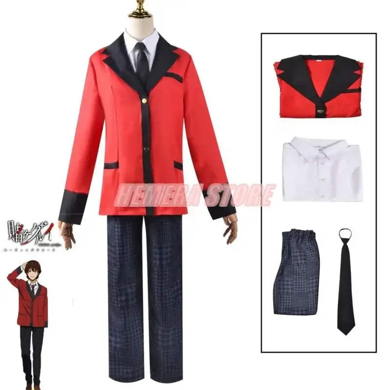 A Anime Kakegurui Suzui Ryota Cosplay Costume Compulsive Gambler School Uniforms Ryota Wigs Halloween Cosplay Costumes For Men