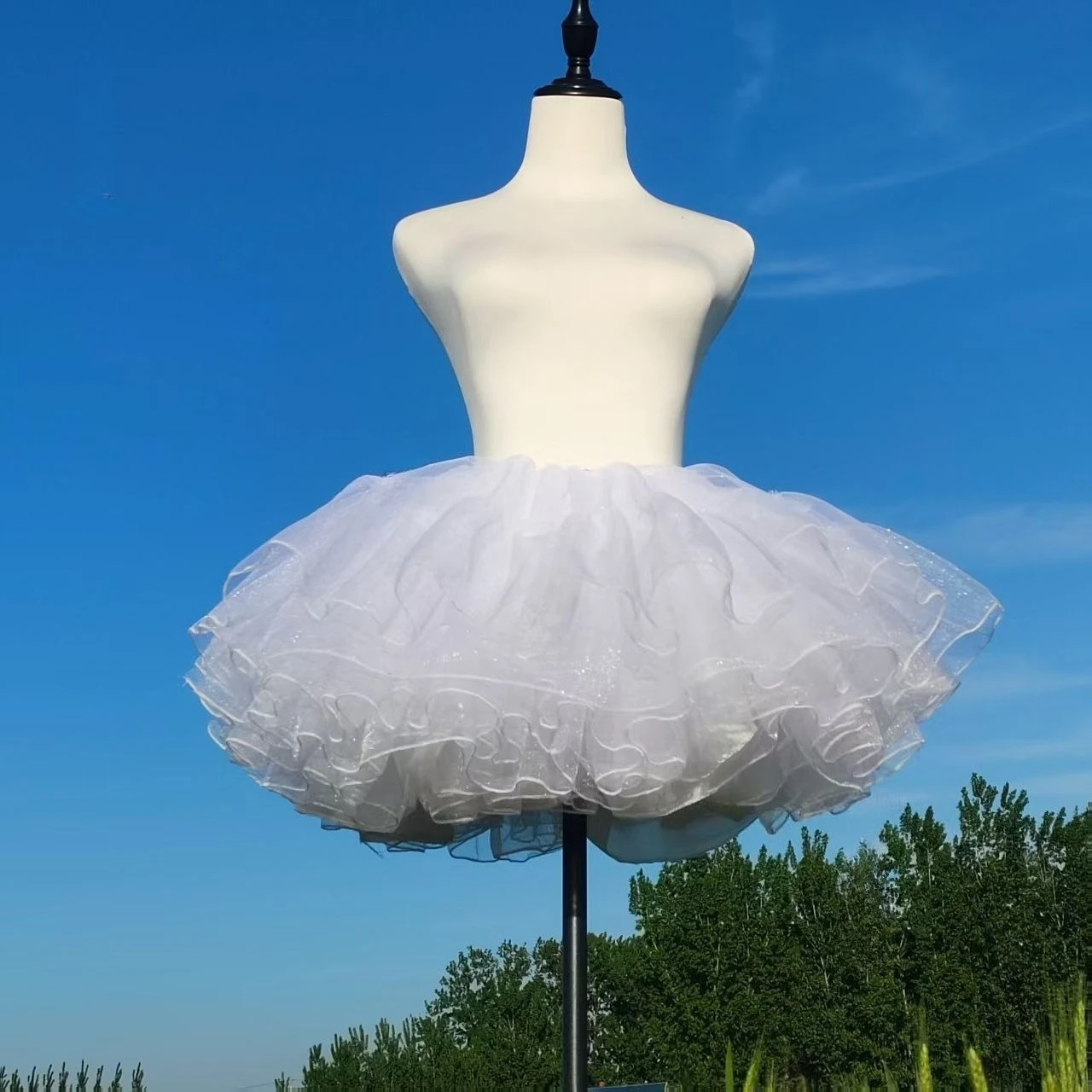 MAGOGO Multi-layer Ruffled Petticoats Women Fluffy Bubble Skirt Crinoline Underskirt No Hoop Boneless Lolita Puffy Mini Skirt