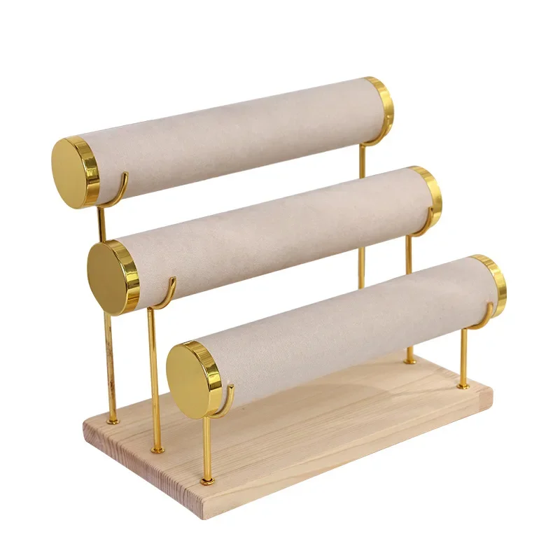 Multi-Layer Metal Storage Rack for Bracelet and Watch Display Flannel Ladder Ornament with Jewelry Organizer Features
