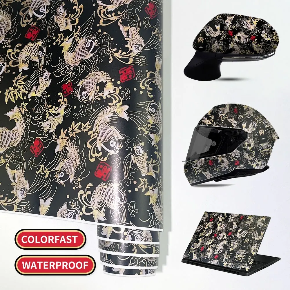

1Roll Lucky Carp Car Film Waterproof Self-Adhesive Vinyl Wrapping DIY Car Truck Motorcycle Bicycle Laptop Helmet Skateboard