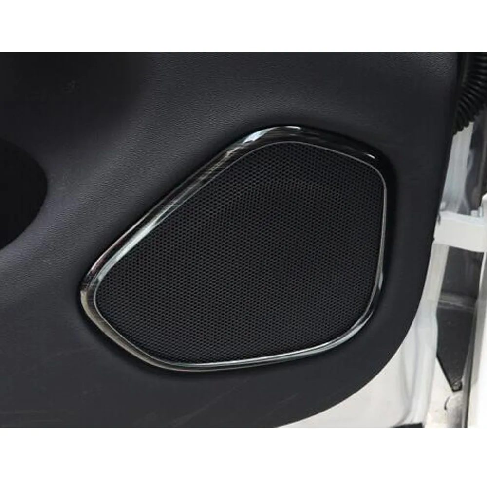 Styling Stick Stainless Steel Inside Audio Speak Sound Cover Ring Circle Lamp Trim 4pcs For Volvo XC60 2018 2019 2020 2021