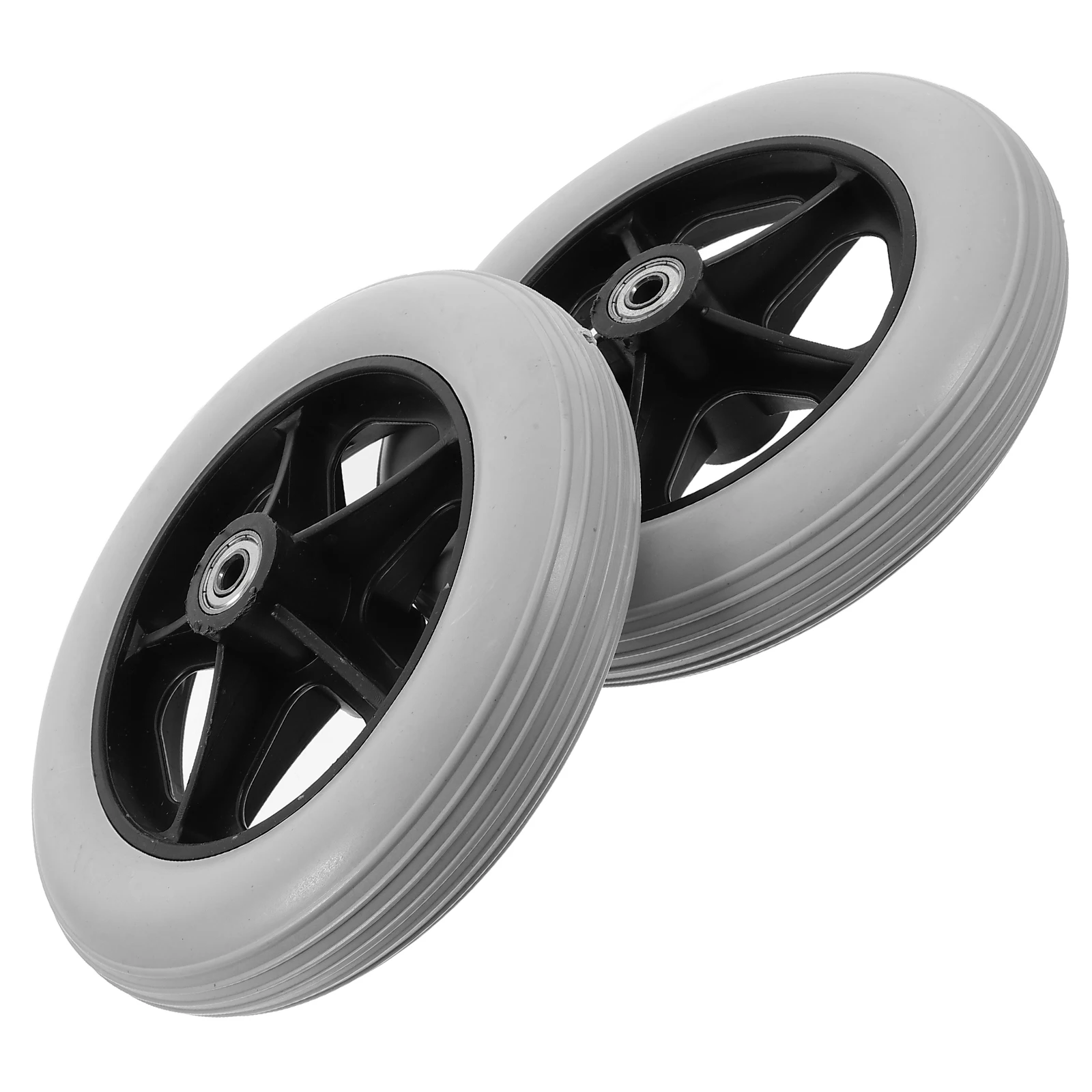 

2pcs Universal Wheel Walker Parts Front Wheelchair Solid Tire Electric Manual Caster Furniture Wheel Heavy Duty Plastic