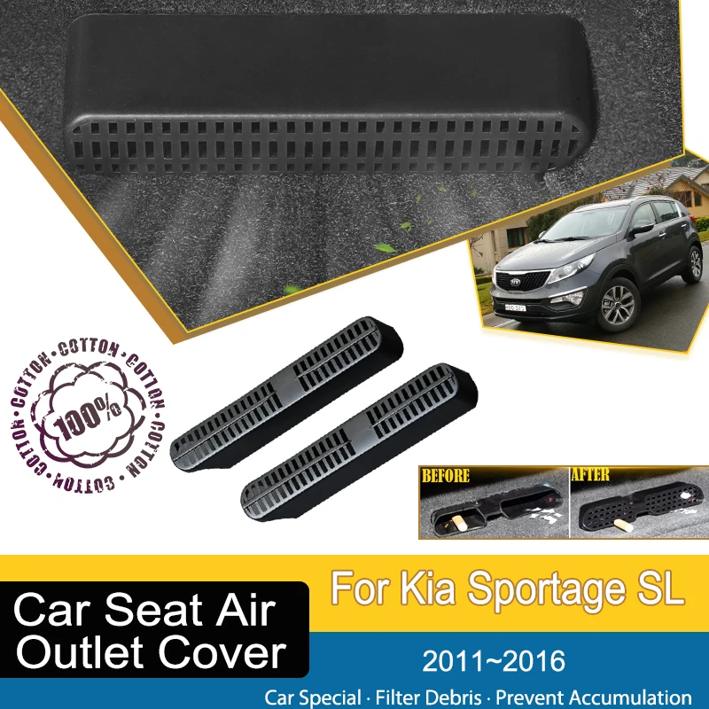 

2PCS For Kia Sportage SL 2011 2012 2013 2014 2015 2016 Car Air Condition Covers Under Seat Mouldings Outler Stickers Accessories