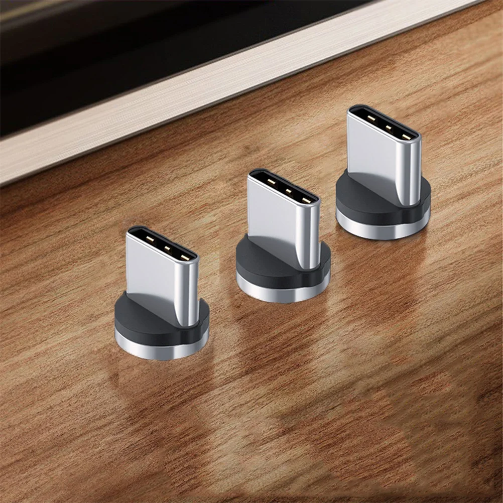 9 Pcs Magnetic Charging Cable Button Magnets Rotating Phone Adapter Tip Cell USB Connector Aluminum