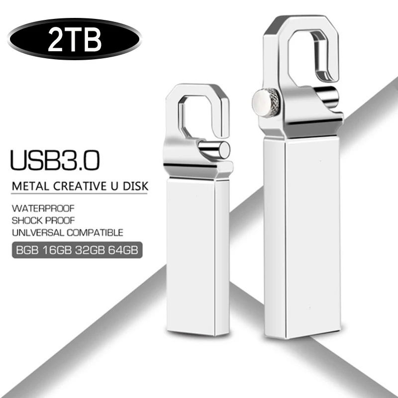 Usb Flash Drive 3.0 2TB 1TB Pen Drive Metal U Disk Memoria Cel Usb 2TB Memory Stick Gift For Phone /PC/Car/TV Free Logo