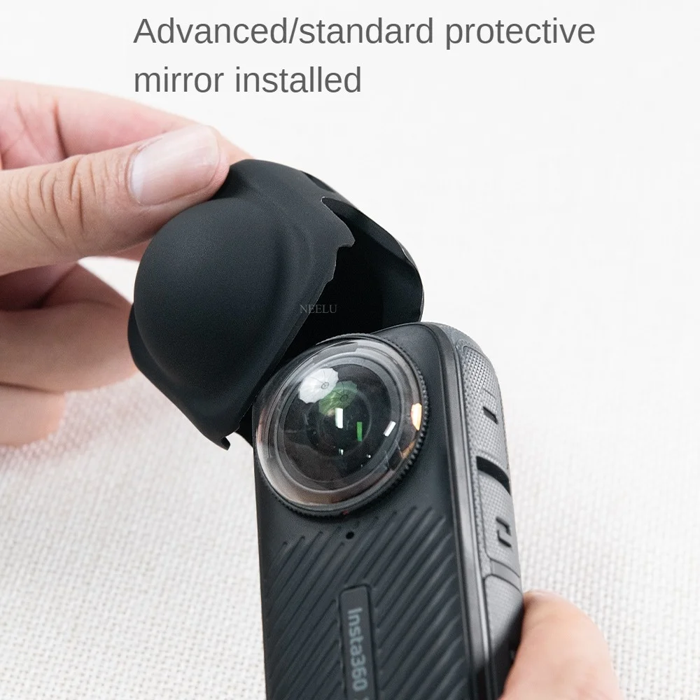 غطاء العدسة لـ Insta360 X5 X4 غطاء حامي الملحقات Insta 360 X4 كاميرا مضادة للغبار ومضادة للخدش سيليكون عدسة واقية