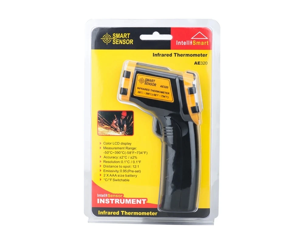 AE320 Non Contact Wireless Digital Ir Laser Infrared Temperature  Gun Thermometer For Industrial Household