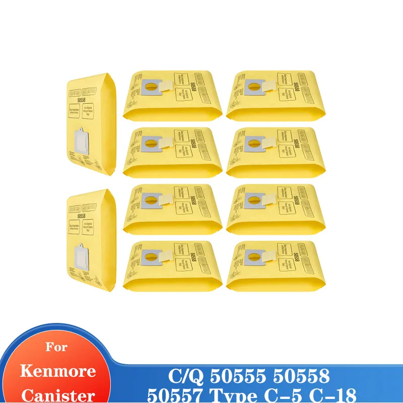 5055 sacos de vácuo substituição apto para kenmore canister tipo c/q 50555 50558 50557 e tipo C-5 C-18 peças saco pó