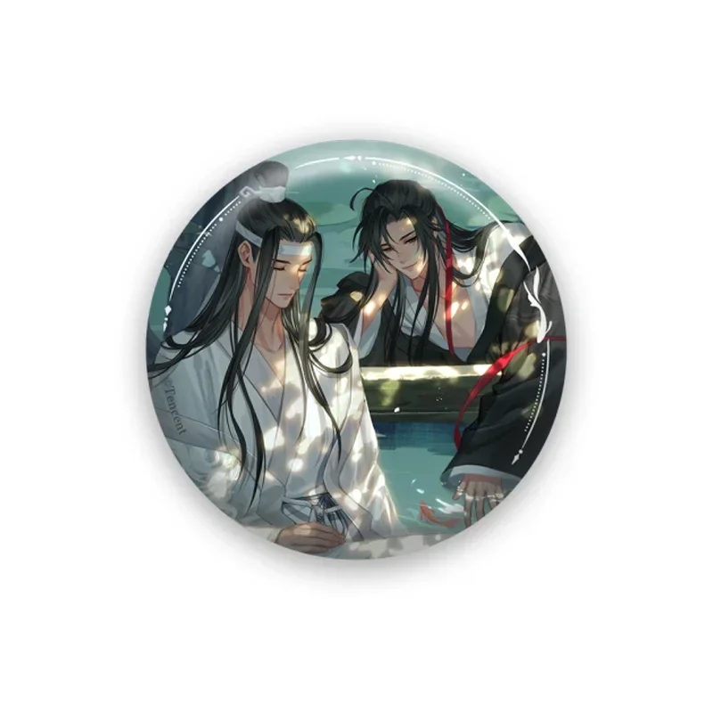 Anime Grandmaster of Demonic Cultivation WeiWuXian LanWangJi Cosplay Reflect light Badge, regalo de Navidad, decoración de mochila, adornos