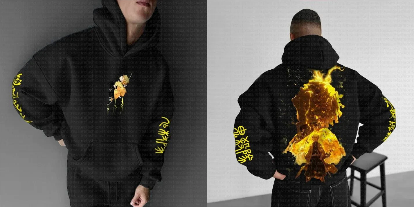 

Anime Demon Slayer Anime My Wife Shanyi 2025 Autumn/Winter New Hot Selling Men's Women's Hip Hop Fashion Loose Cotton Hoodie