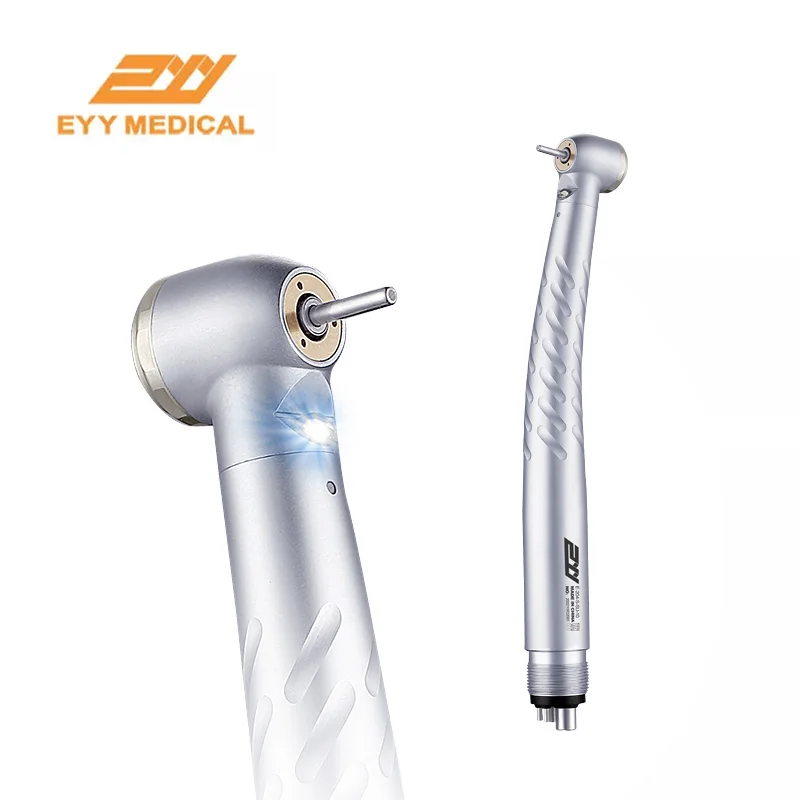 EYY Dental High Speed Handpiece LED Dental Tips Air Turbine E-generator Push Button 2/4 Hole Torque Head  Laboratorio Dental