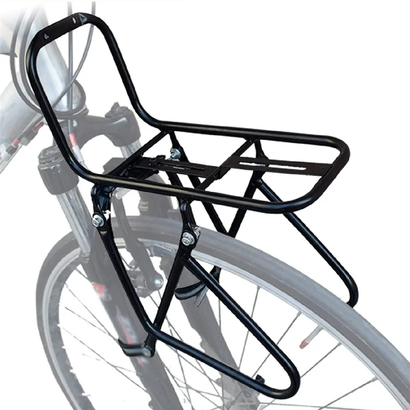 Bicycle Front Rack, Steel Luggage Touring Carrier Racks 15KG Capacity Mountain Road Bike Pannier Rack